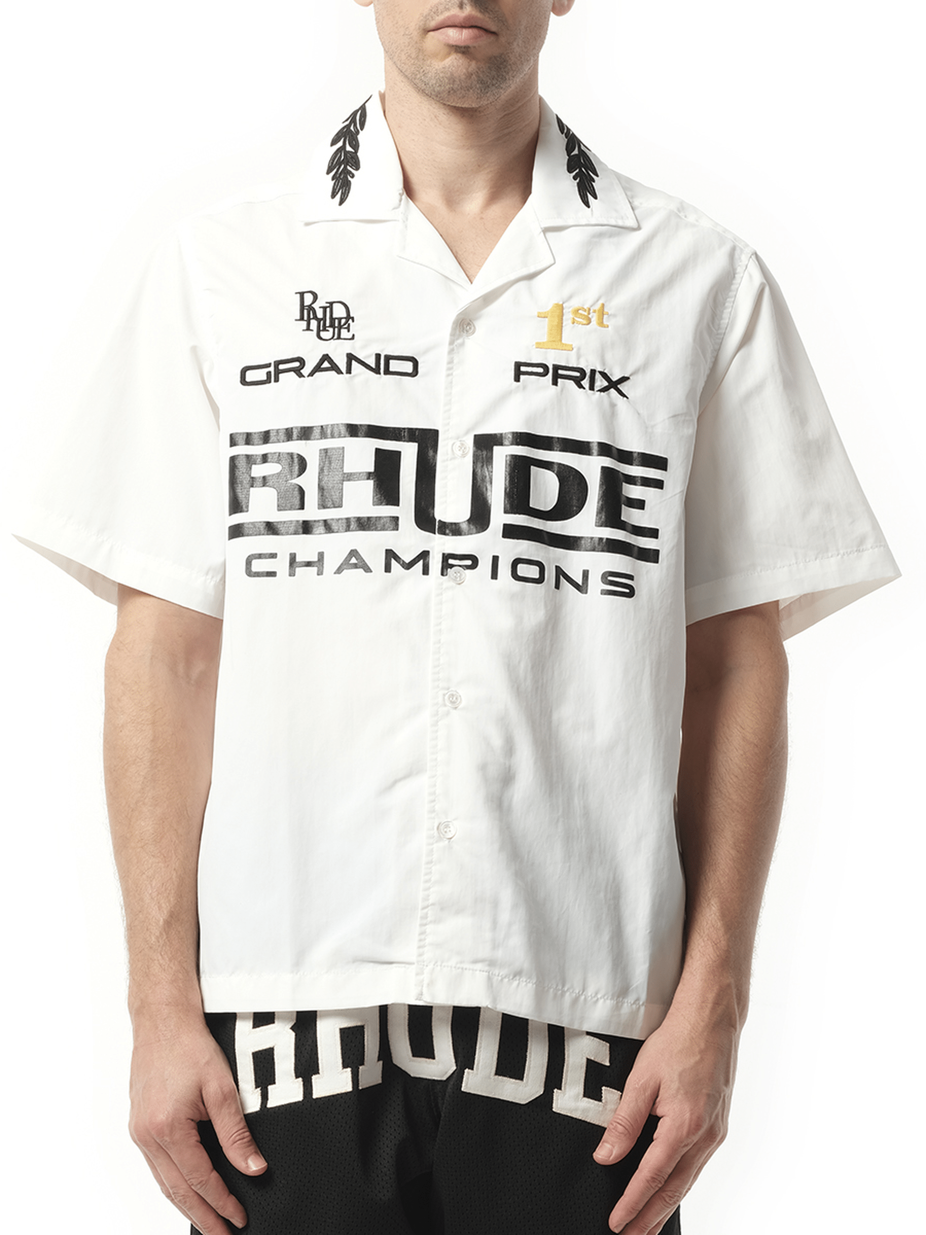 Rhude Rhude Champions Snap Shirt in White