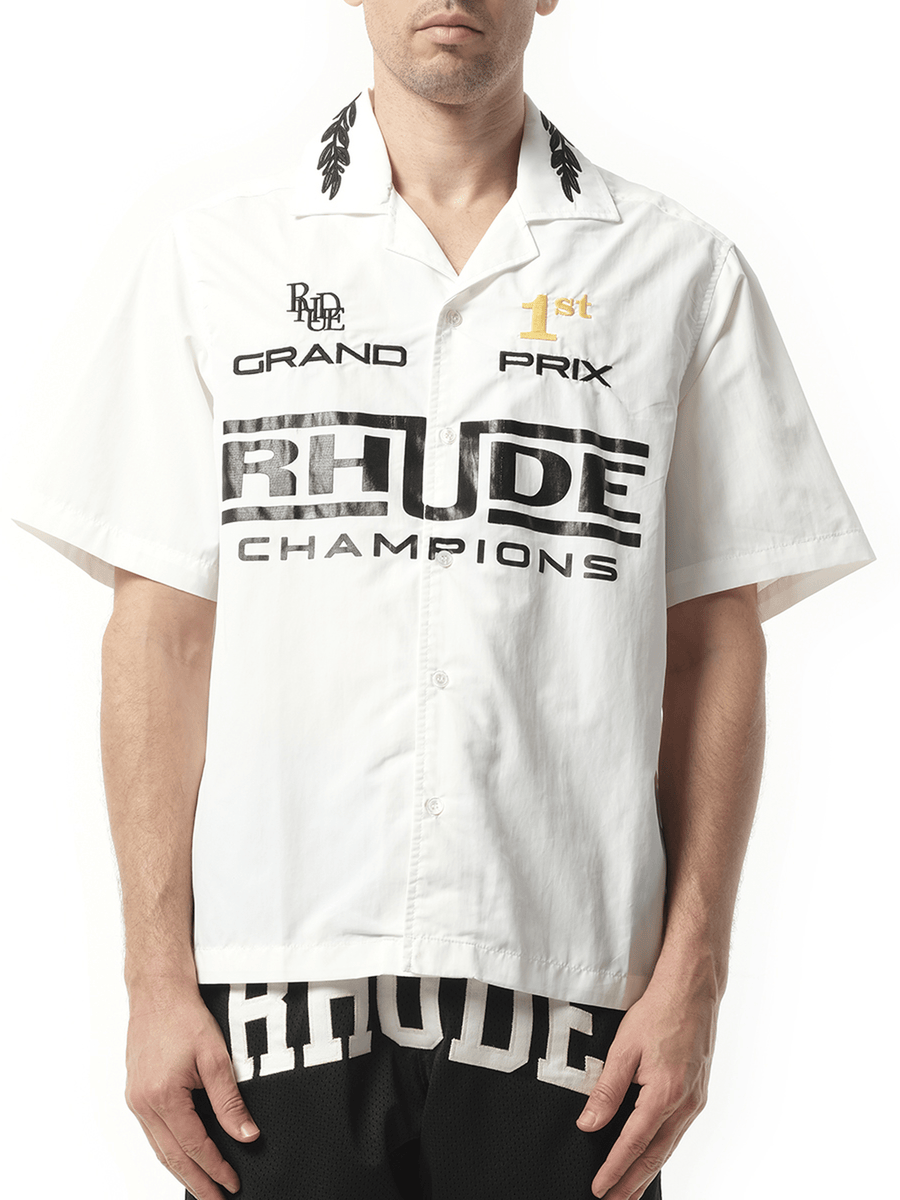 Rhude Rhude Champions Snap Shirt in White