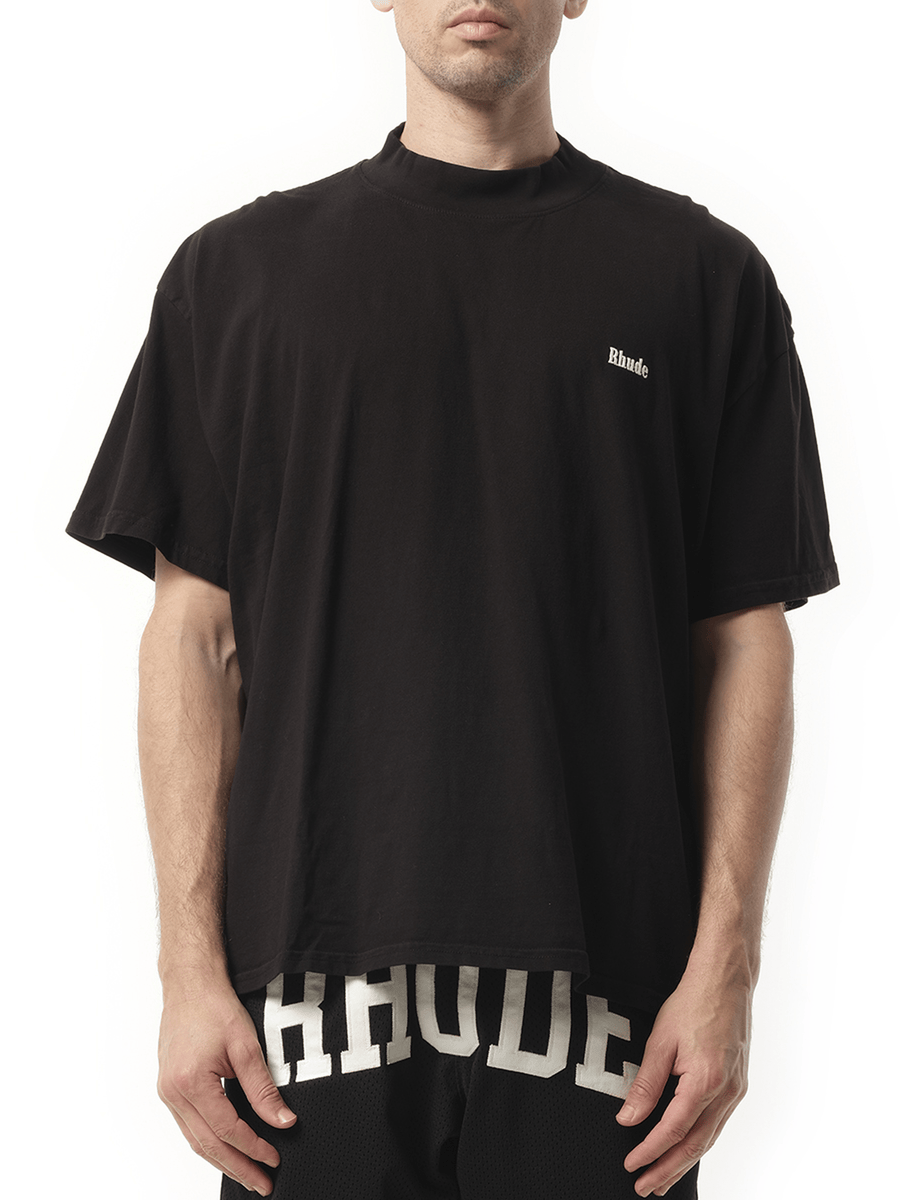 Rhude Classique Mock Neck T-Shirt in Black