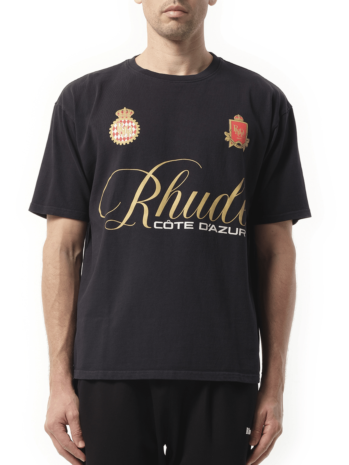 Rhude Rhude Script-Crest T-Shirt in Vintage Black