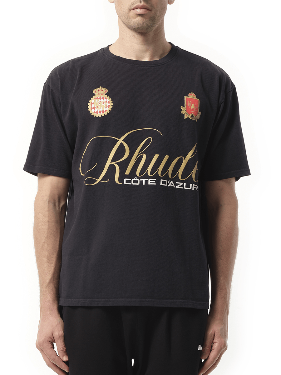 Rhude Rhude Script-Crest T-Shirt in Vintage Black