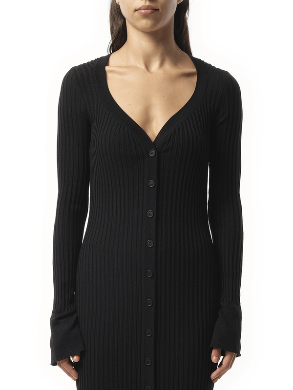 Long Knit Dress in Black