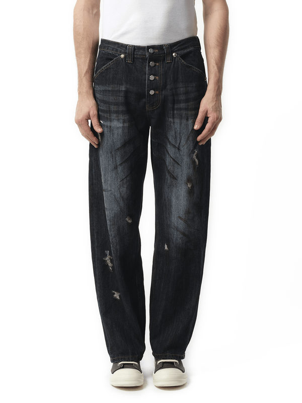 Thug Club Burn Down Denim Pants in Blue