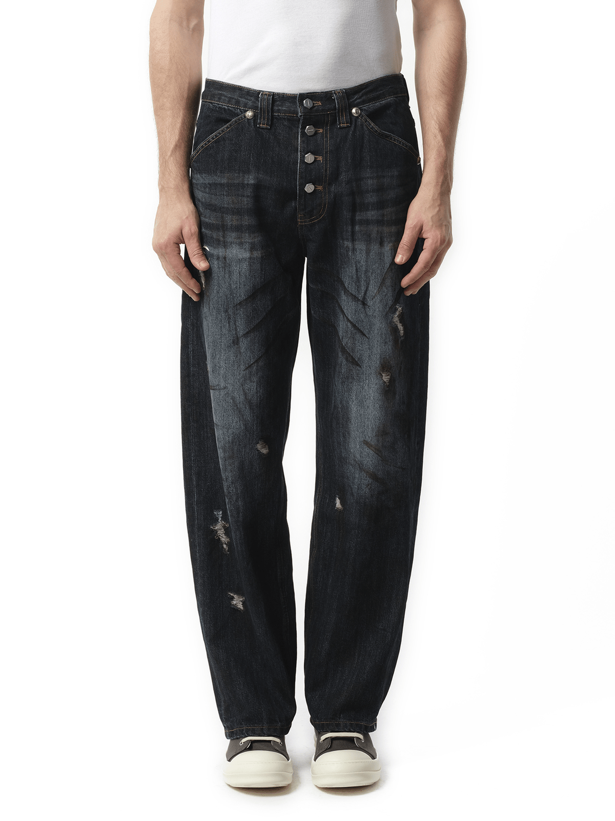 Thug Club Burn Down Denim Pants in Blue