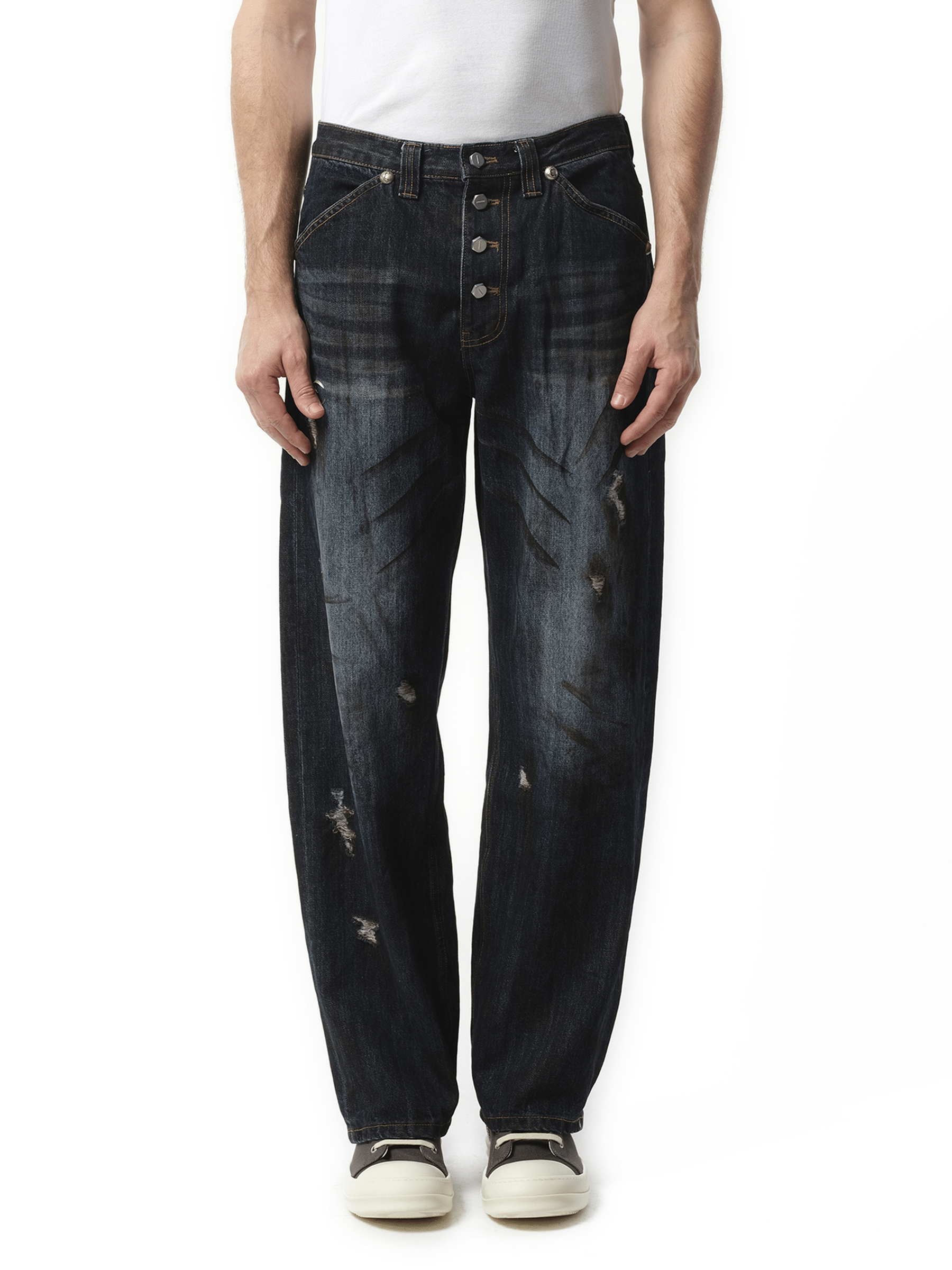 Thug Club Burn Down Denim Pants in Blue