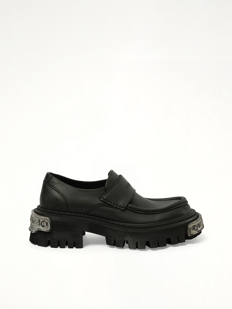 Tractor Loafer L20 in Black/Silver Side View | BALENCIAGA