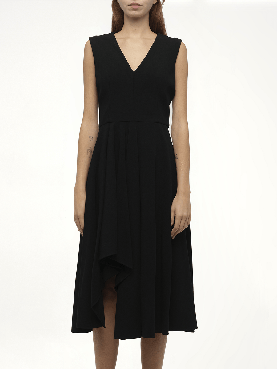 Amq - Crepe Dress in Black