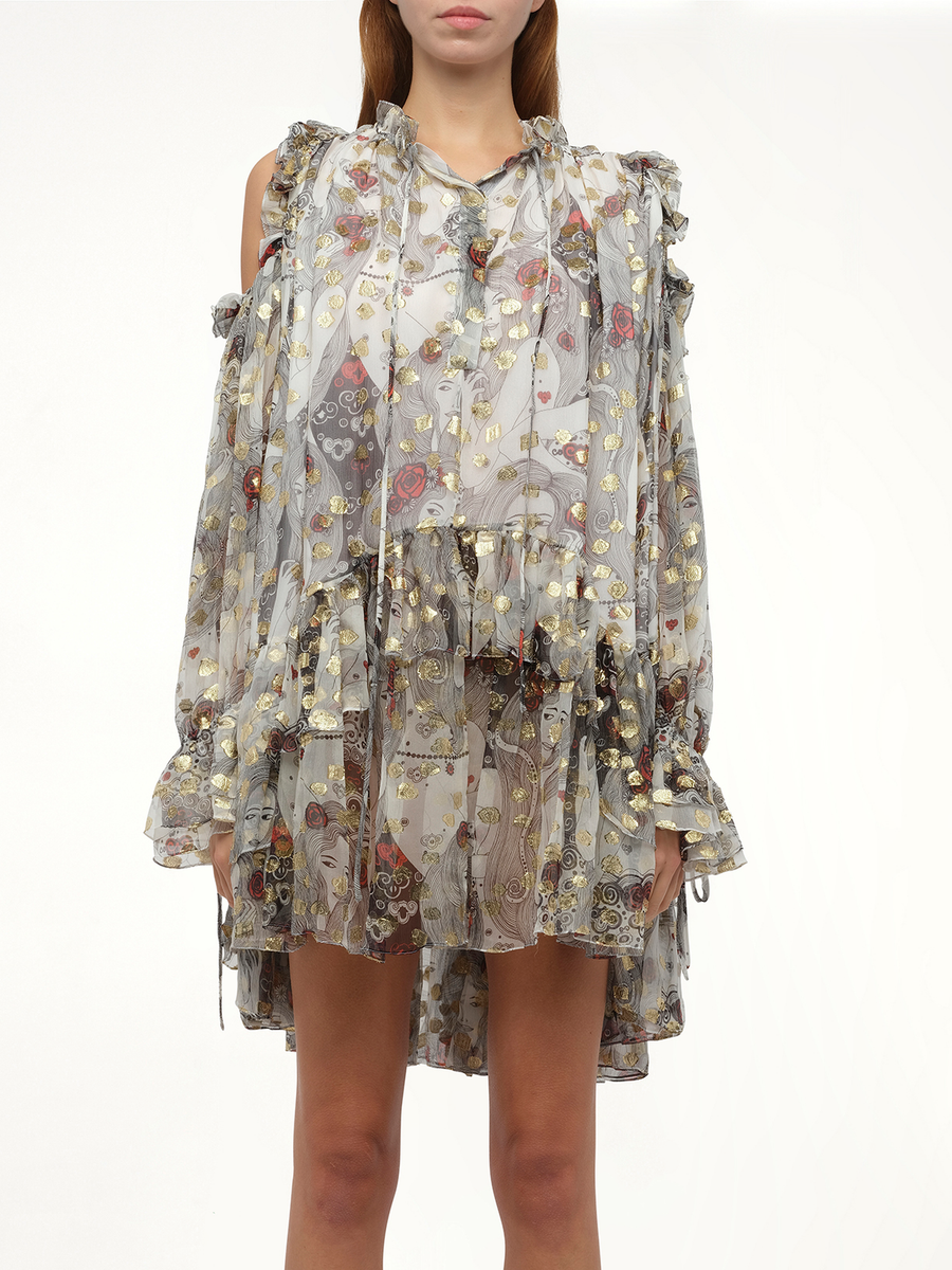 Jacquard Mini Dress in Ivory
