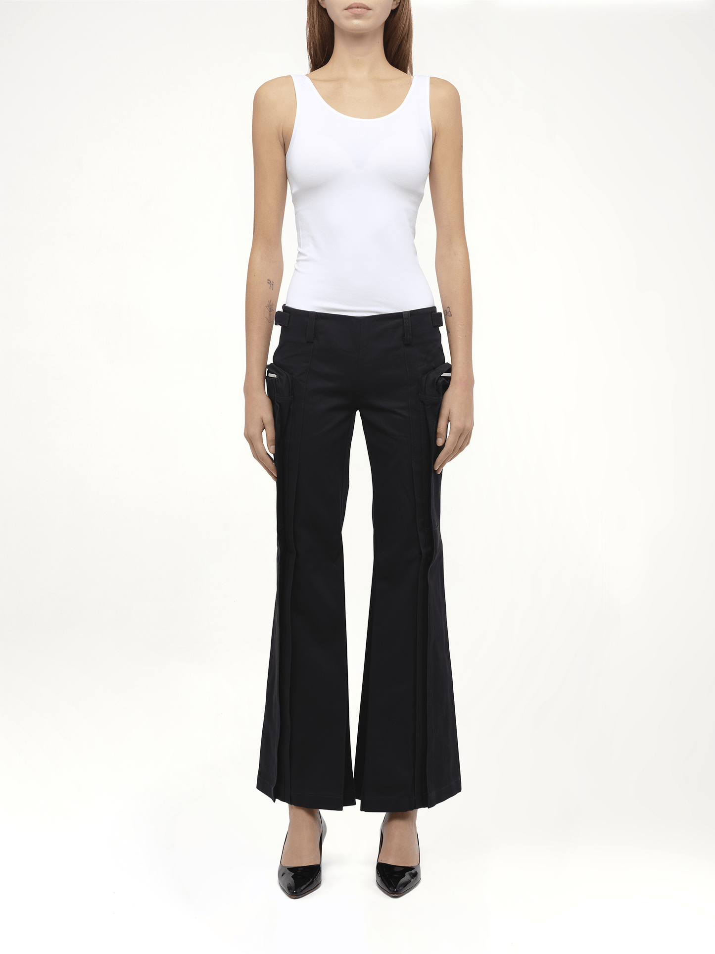 Flared Cargos in Black