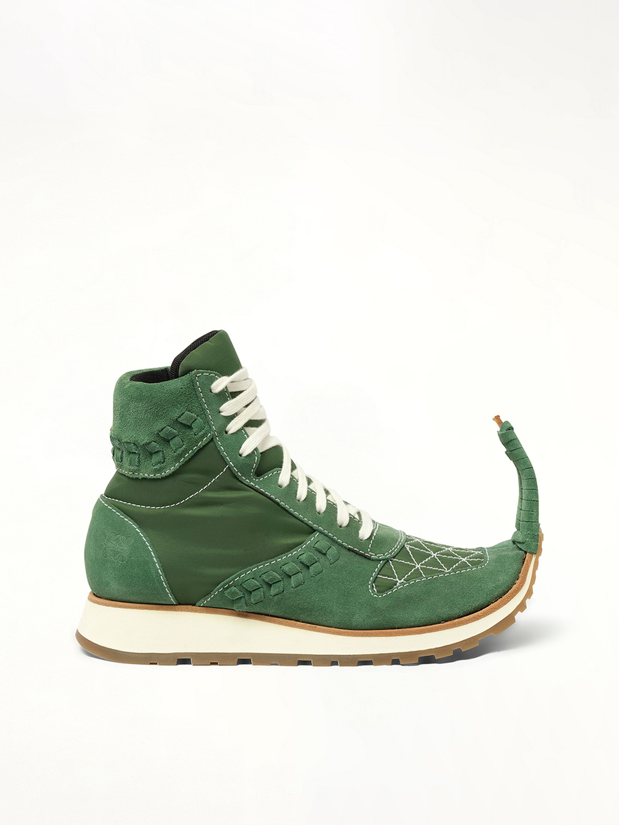 Dinosaur Sneaker Hi in Green Side View | LOEWE