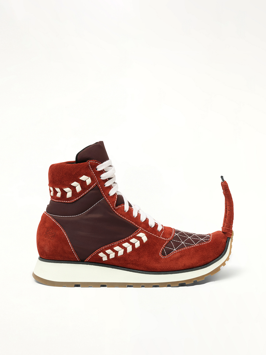 Dinosaur Sneaker Hi in Red Side View | LOEWE