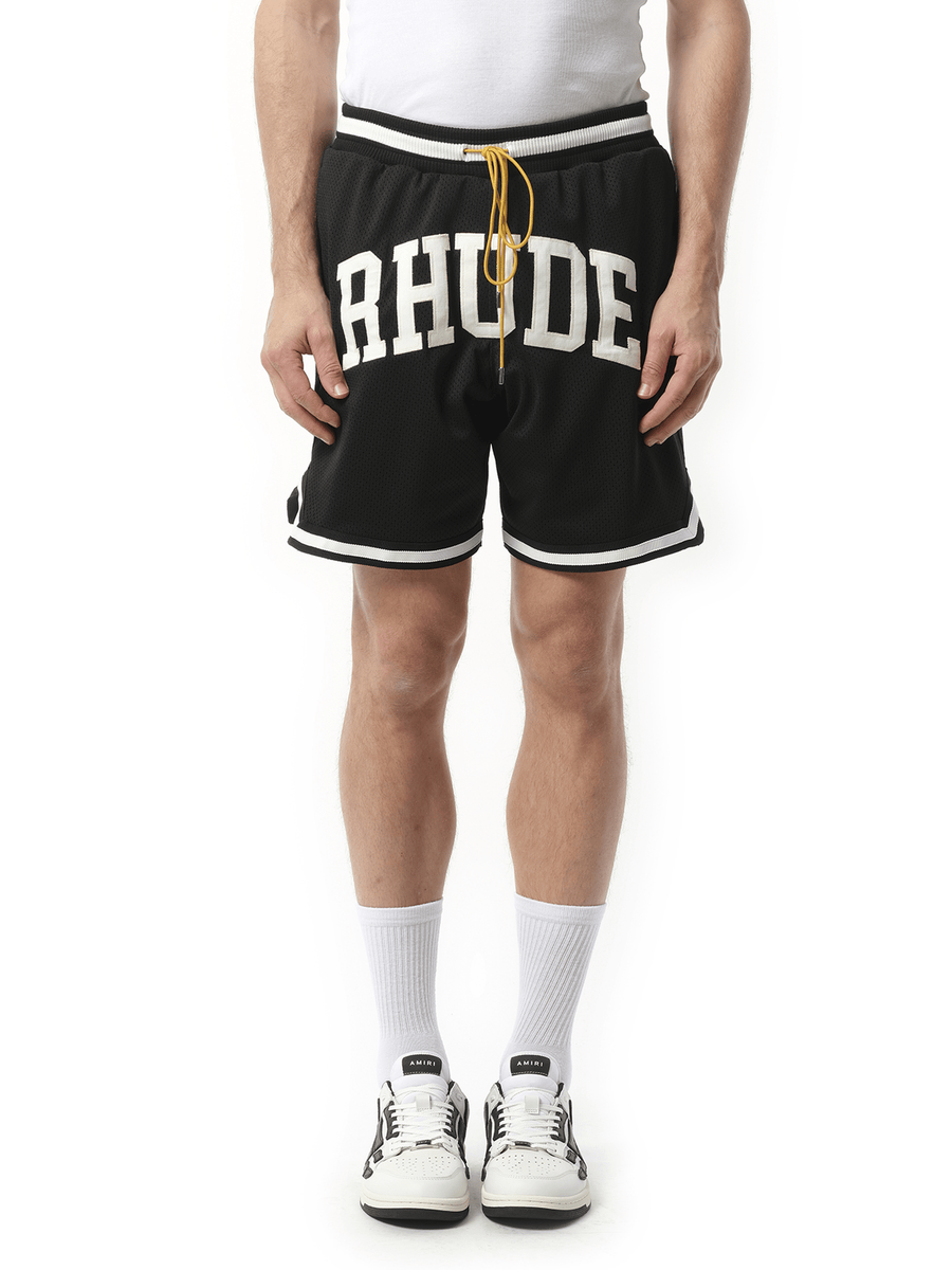 Rhude Rhude Collegiate Basketball Shorts in Black/White