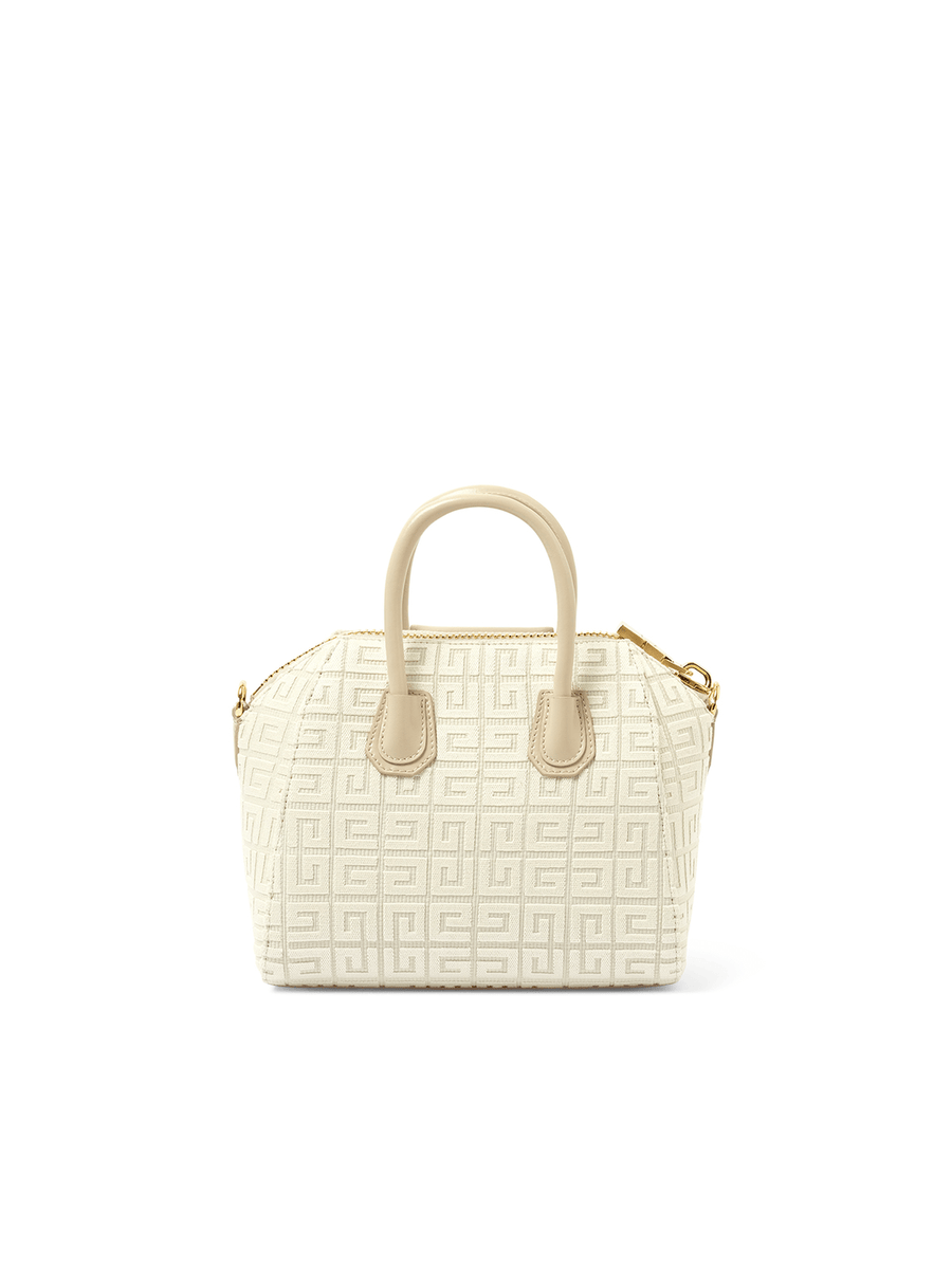 Givenchy Mini Antigona Bag in Monogram Canvas in Natural Beige