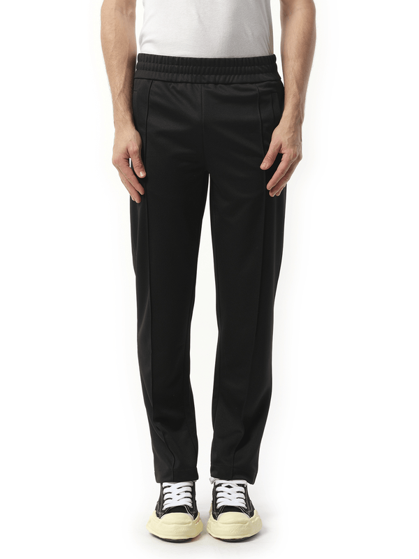 Palm Angels Back Curved Logo Track Pants in Black/Off White