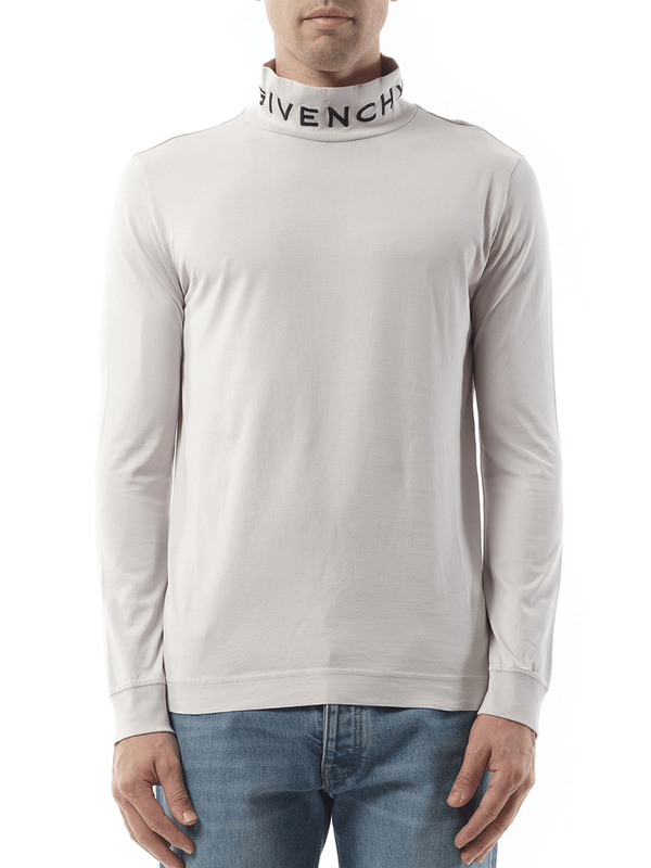 Givenchy Faded Logo Dyed Long Sleeve T-Shirt in Cloud Grey