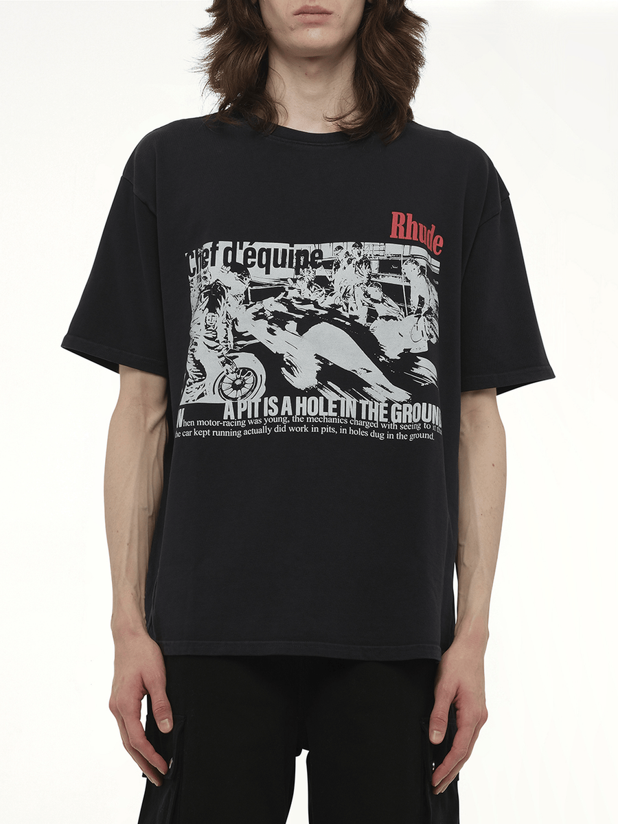 Rhude Champions Du Monde T-Shirt in Vintage Black