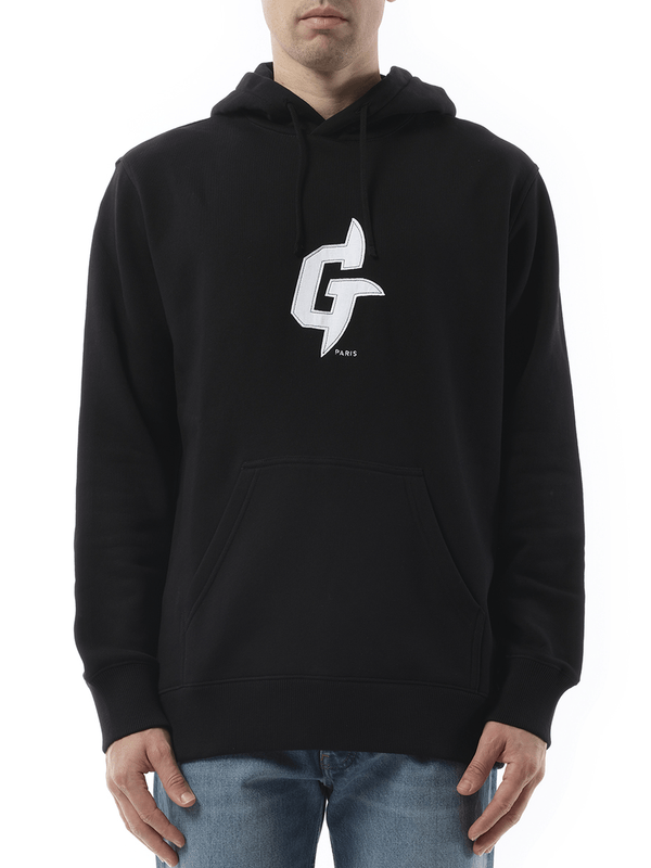 Givenchy Embroidered Eiffel Tower Motif Slim Fit Hoodie in Black