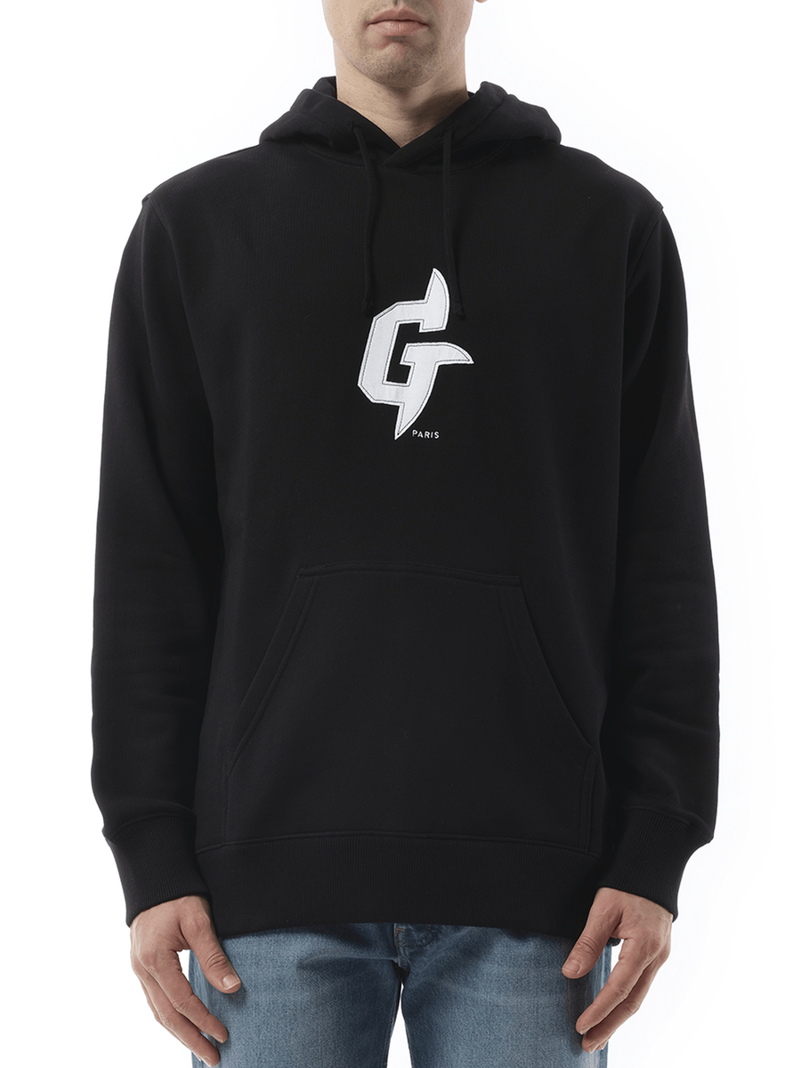 Givenchy Embroidered Eiffel Tower Motif Slim Fit Hoodie in Black