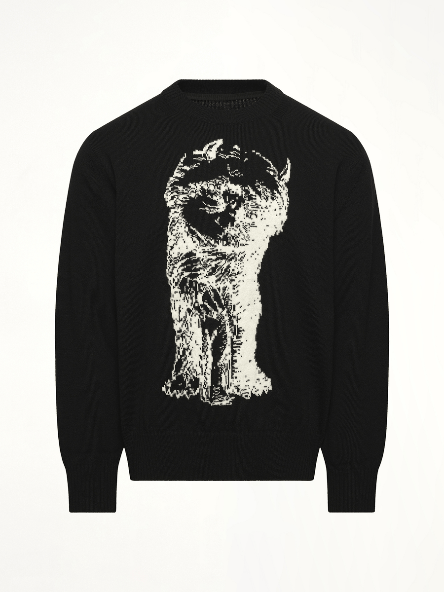WHERE THE WILD THINGS ARE Wool Knit Pullover in Black