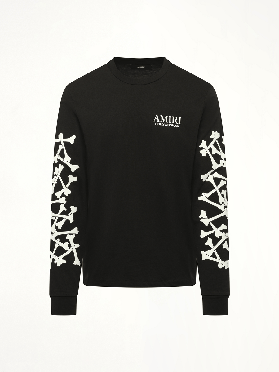 Bones Stacked L/S T-Shirt in Black