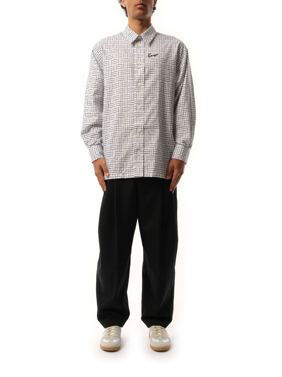Kenzo Weave Oversized Shirt in White
