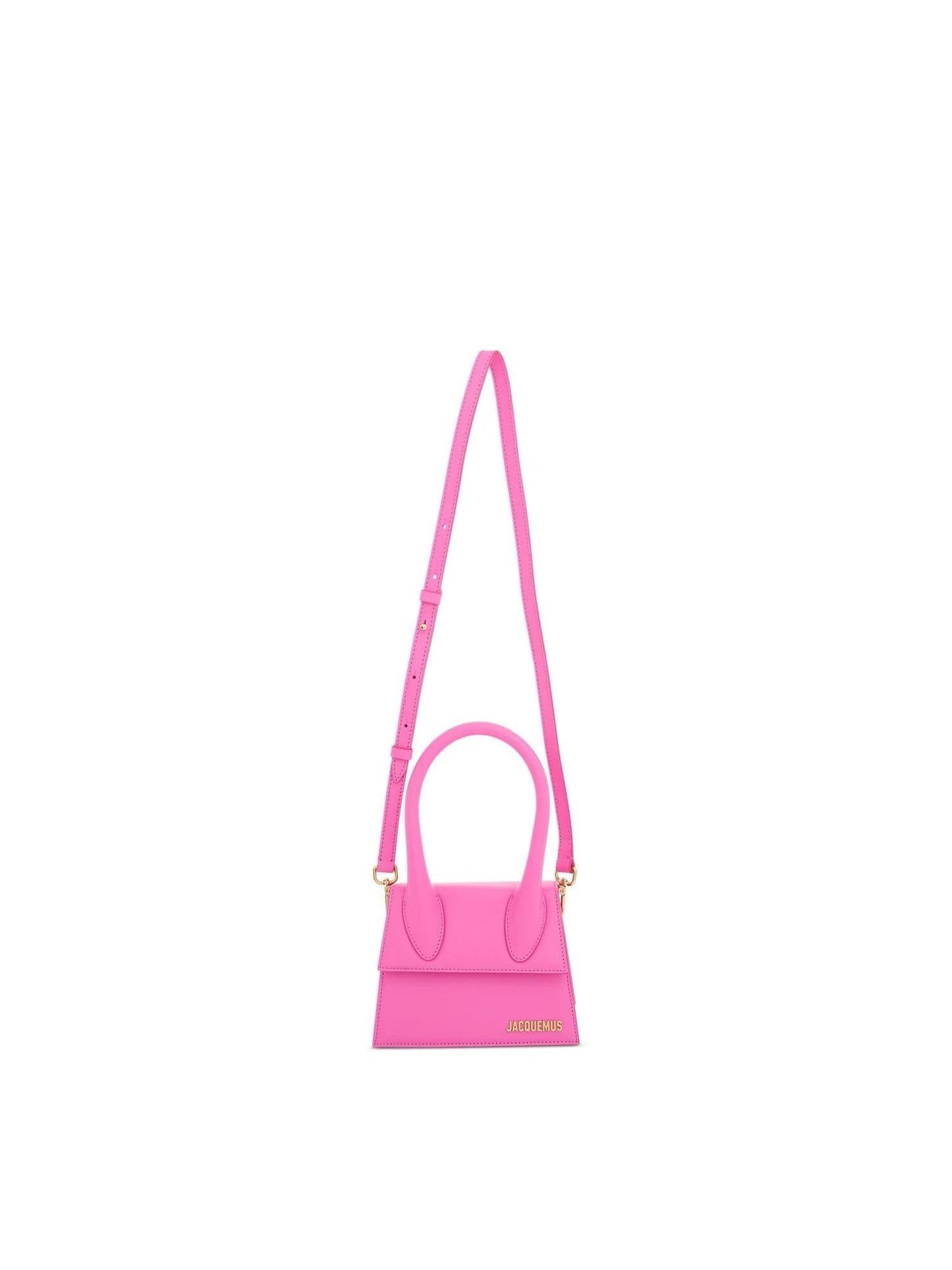 Le Chiquito Moyen Leather Bag in Neon Pink