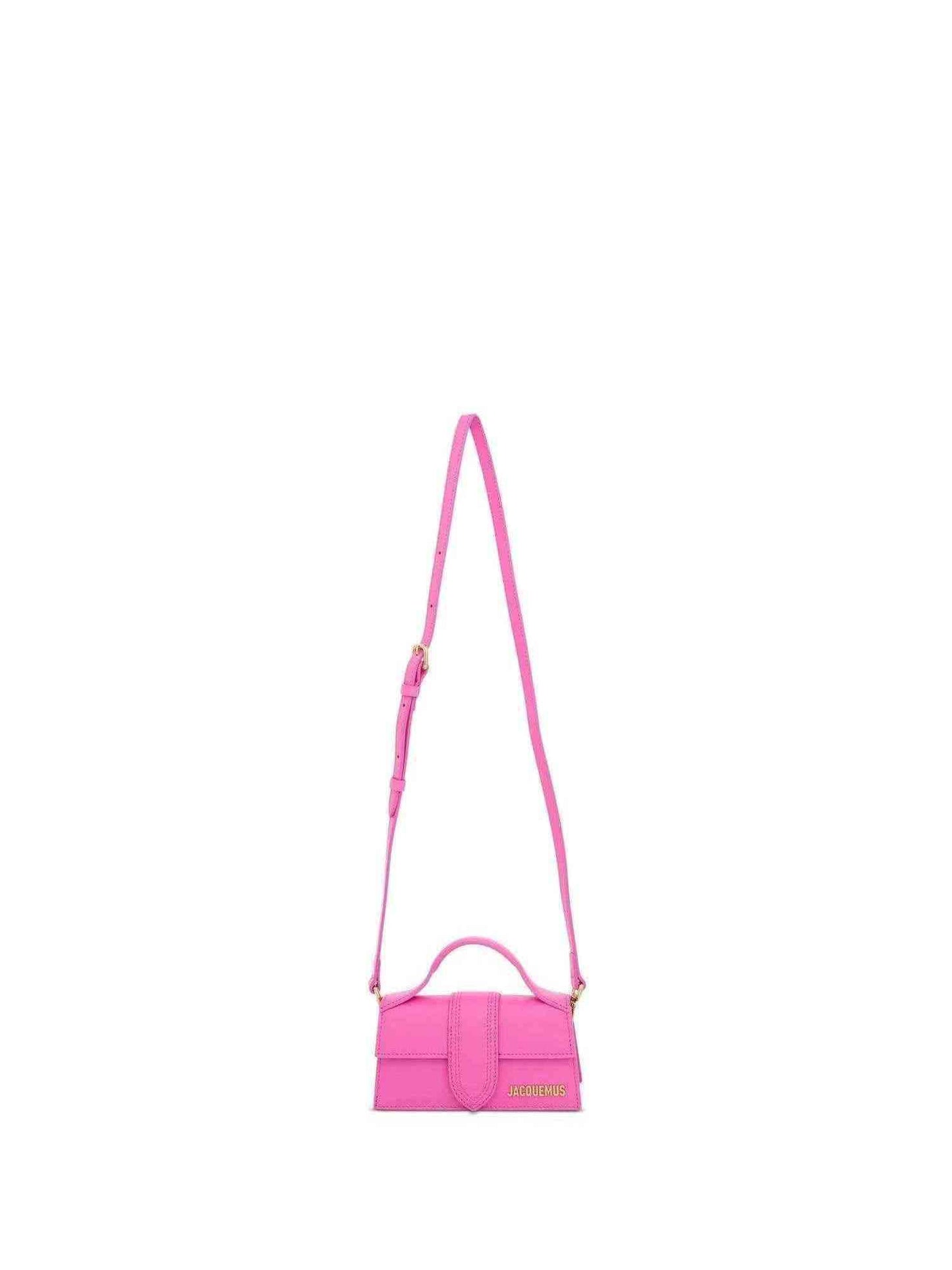 Le Bambino Mini Leather Bag in Neon Pink