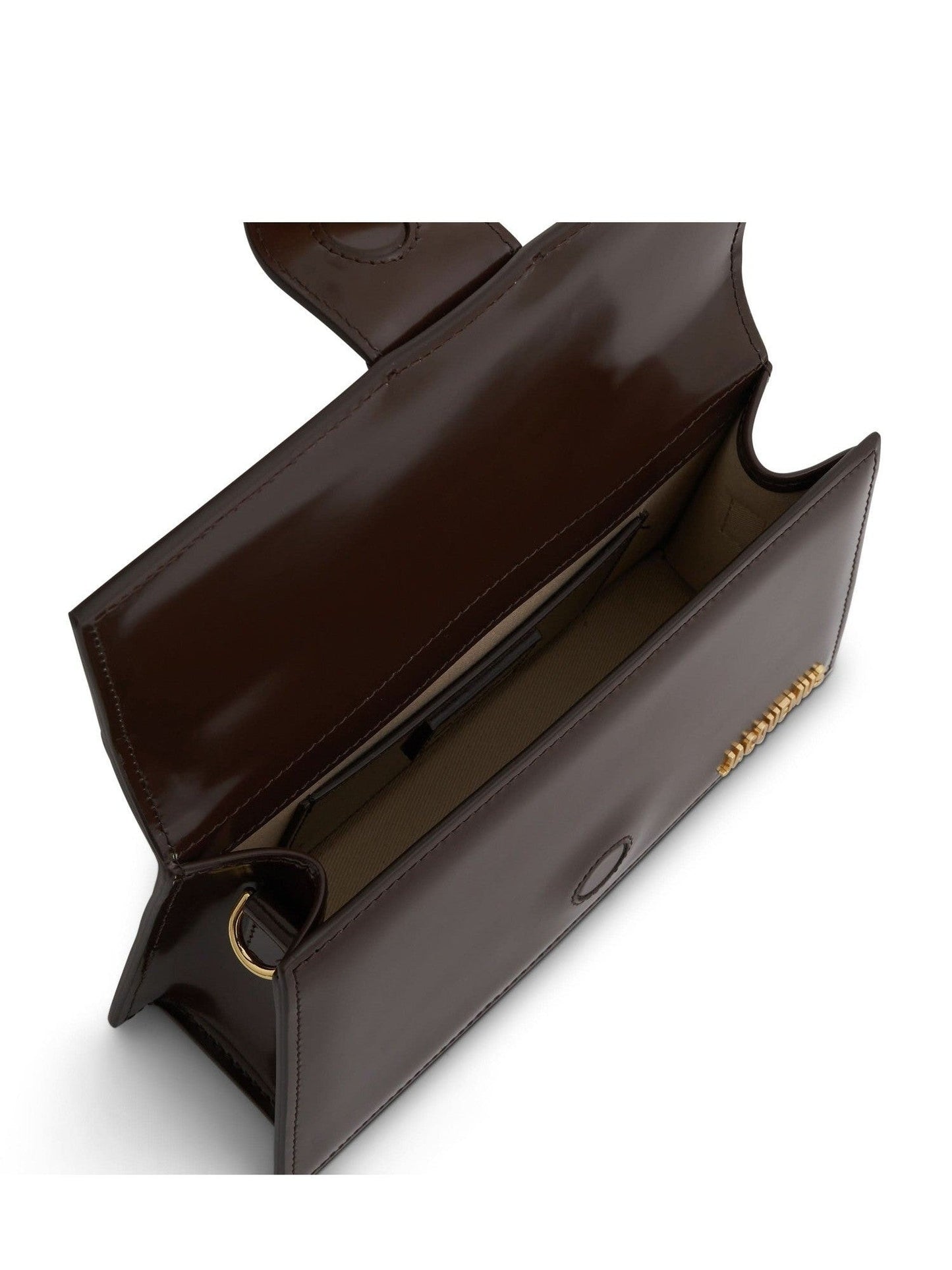 Le Grand Bambino Patent Leather Bag in Midnight Brown