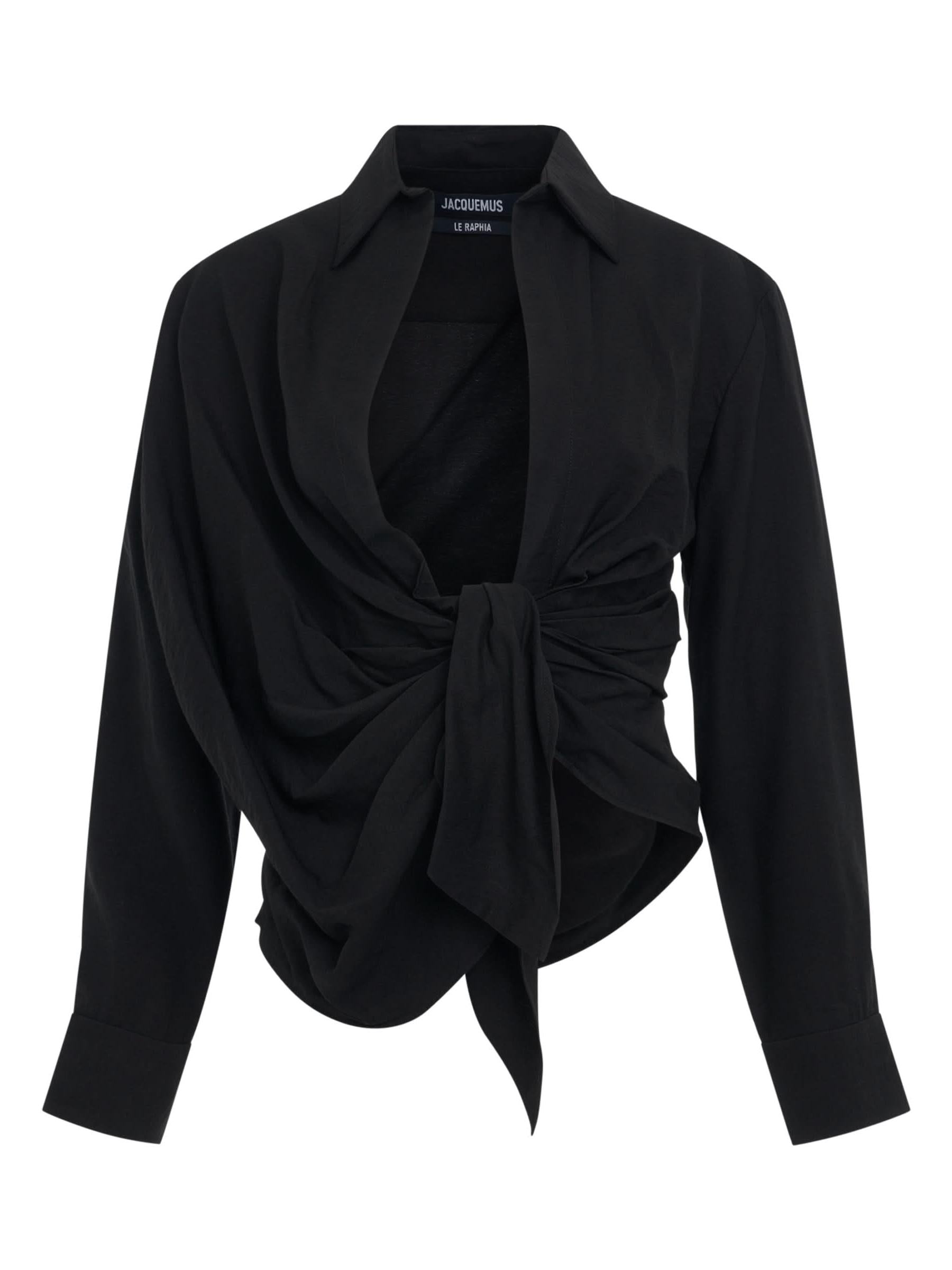 Bahia Tied Sash Shirt in Black