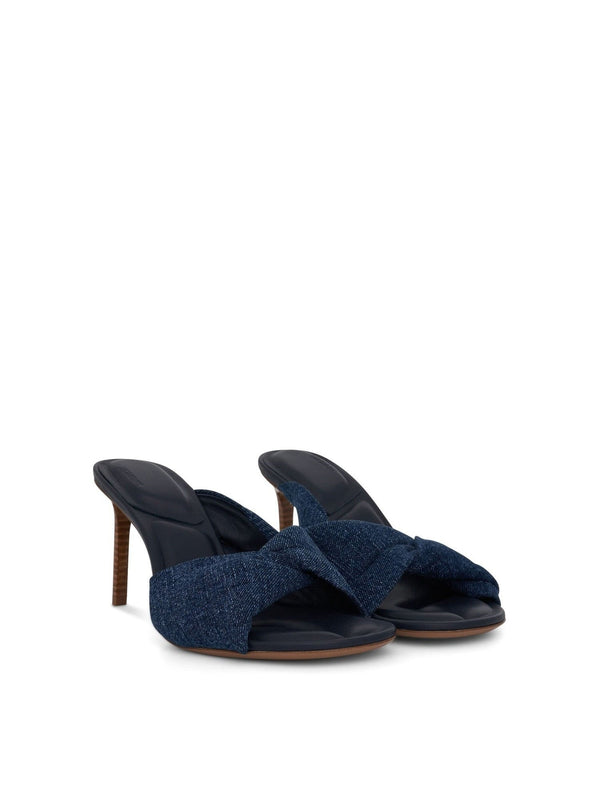 Bagnu Twist Towel Mules in Blue Front View | JACQUEMUS
