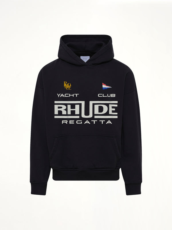 Rhude Regatta Club Hoodie in Vintage Black/White