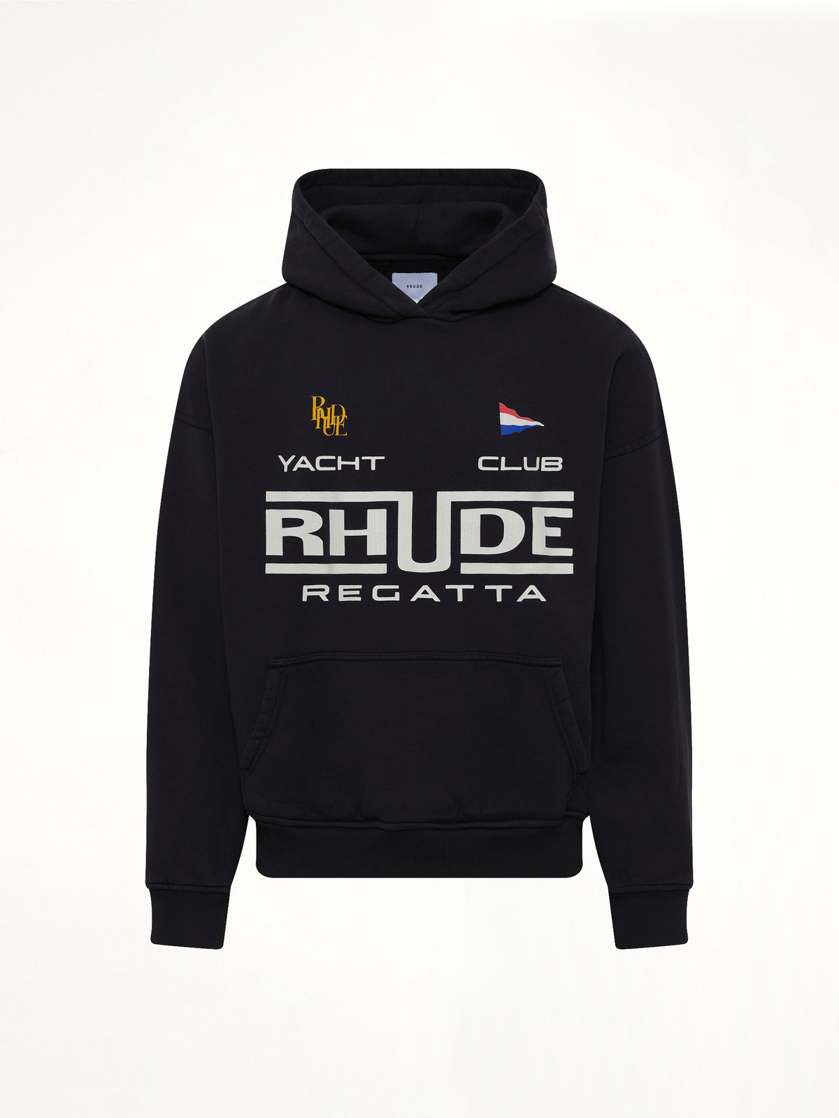 Rhude Regatta Club Hoodie in Vintage Black/White