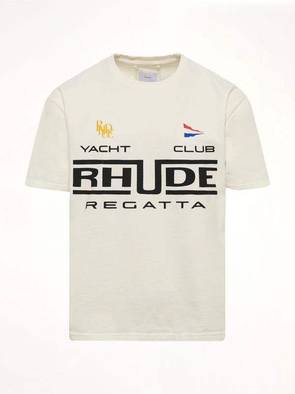 Rhude 复古白色/黑色帆船俱乐部T恤