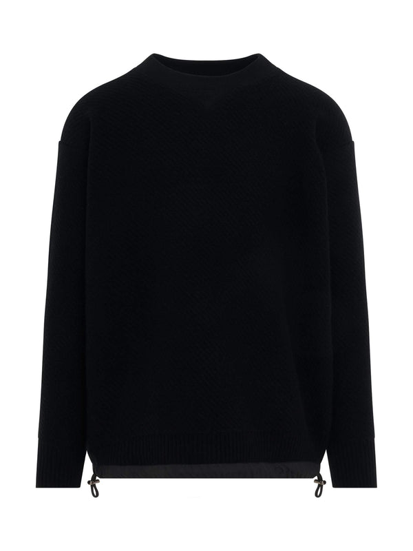 Wool Knit Pullover in Black