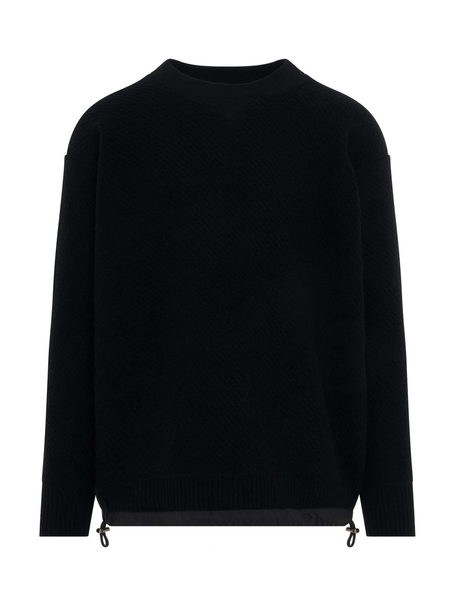 Wool Knit Pullover in Black
