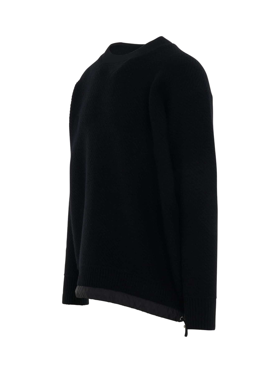 Wool Knit Pullover in Black