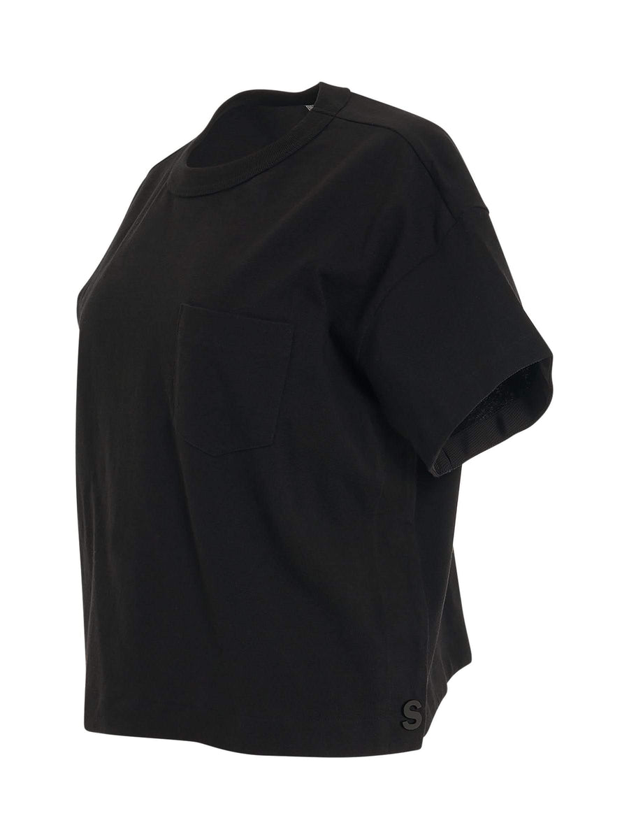S Cotton Jersey T-Shirt with Pocket in Black