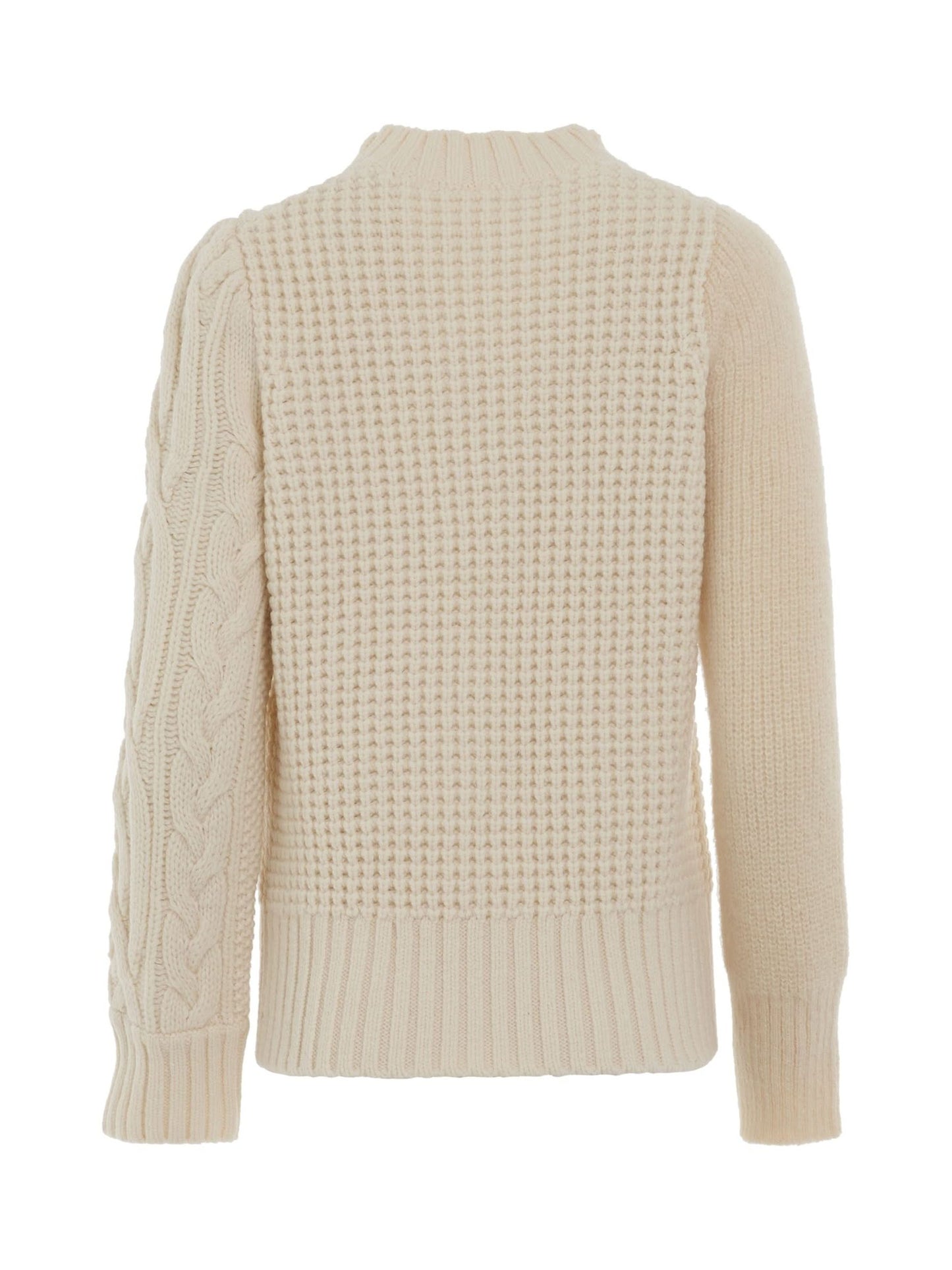 Wool Mohair Knit Pullover in Off White