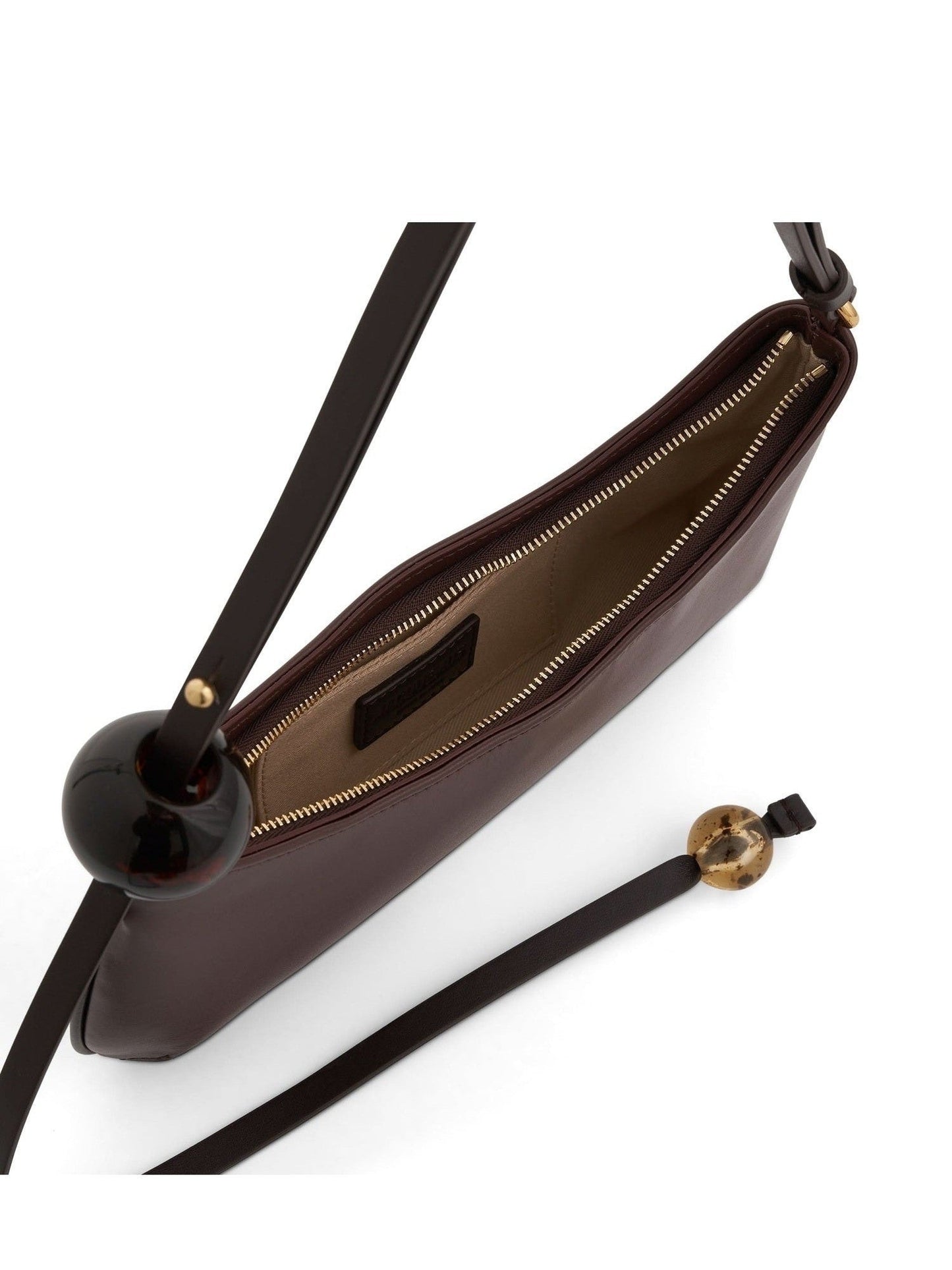 Jacquemus Le Bisou Perle Leather Bag in Medium Brown