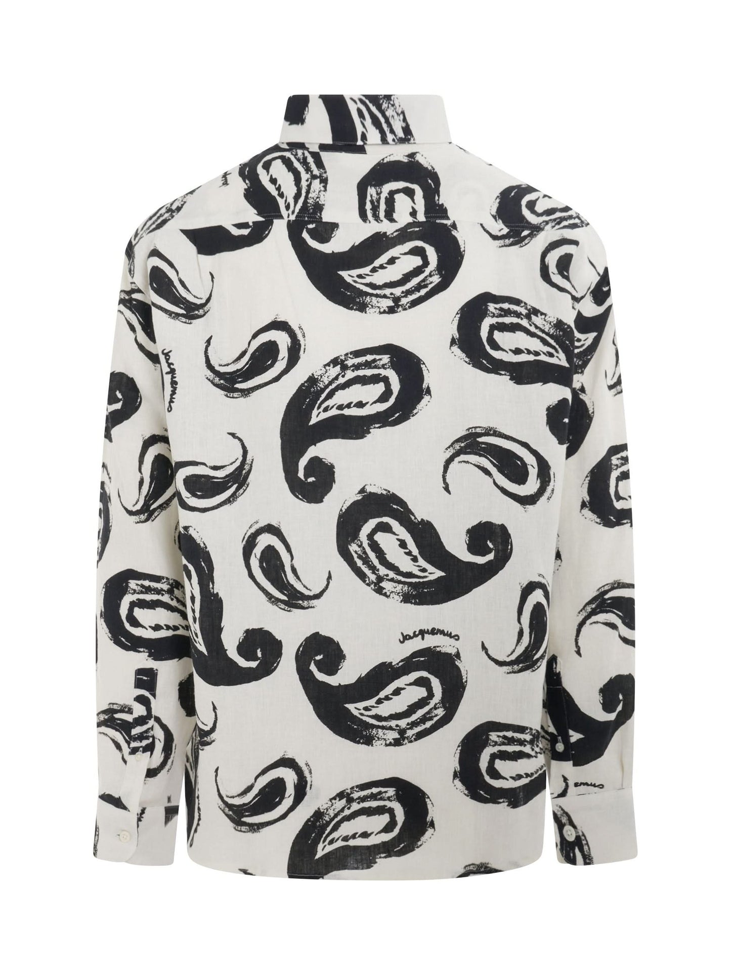 Simon Shirt in White/Black Paisley