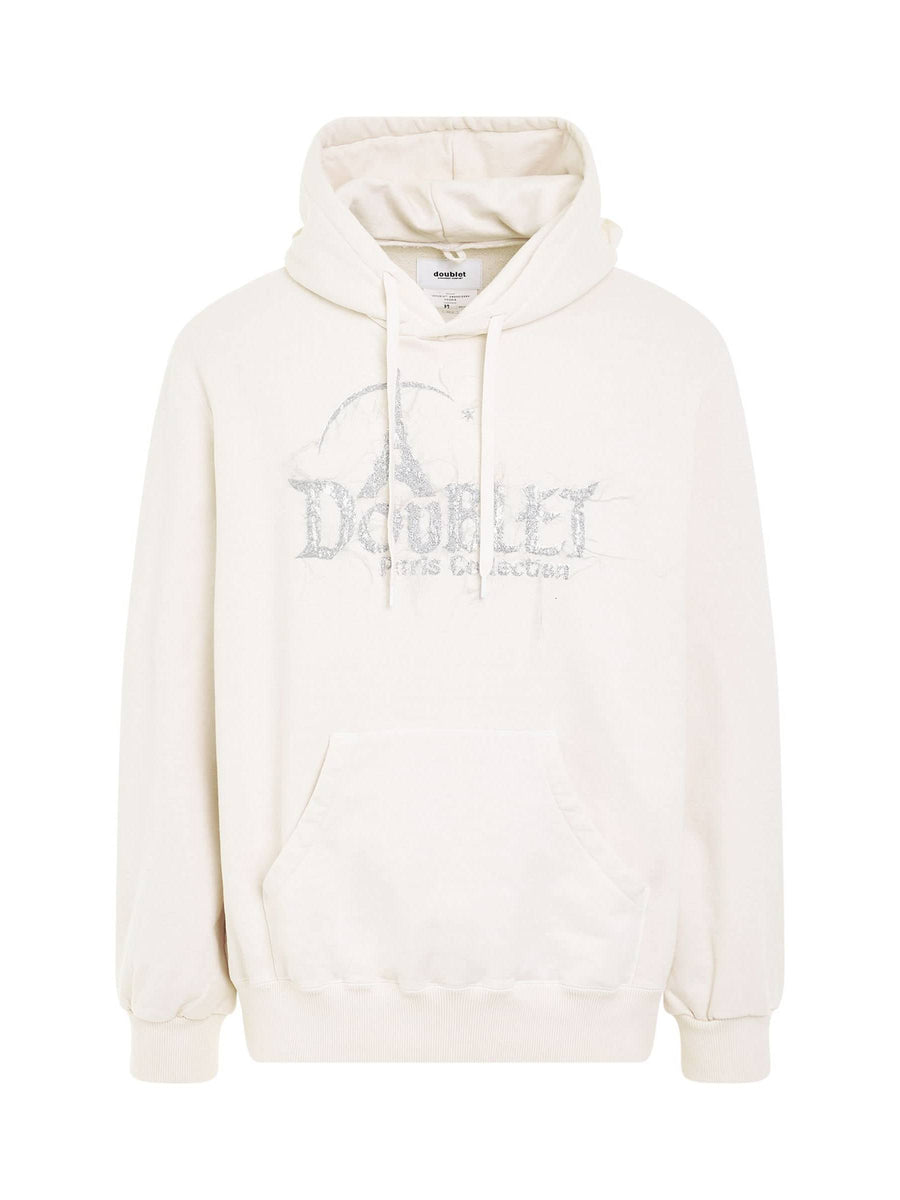 "DOUBLAND" Embroidery Hoodie in White