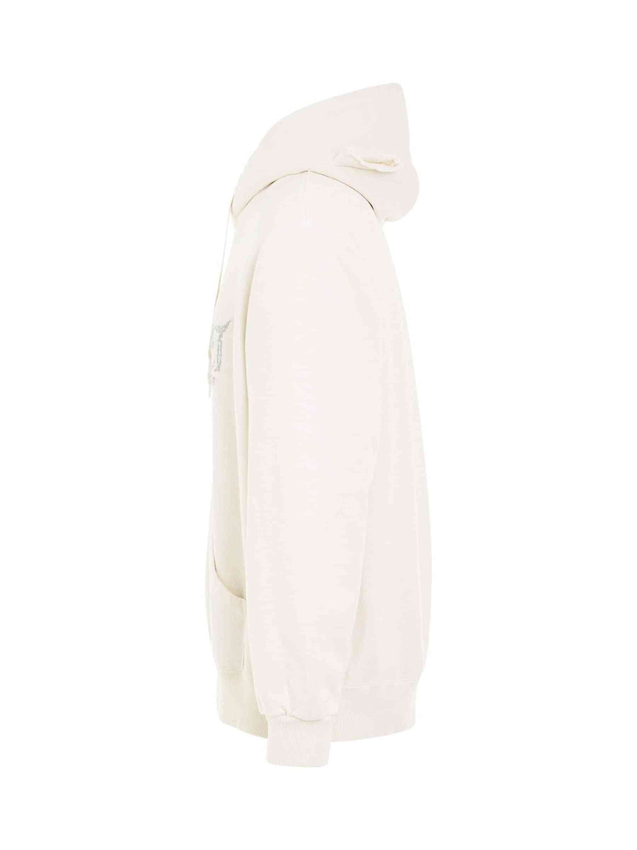 "DOUBLAND" Embroidery Hoodie in White