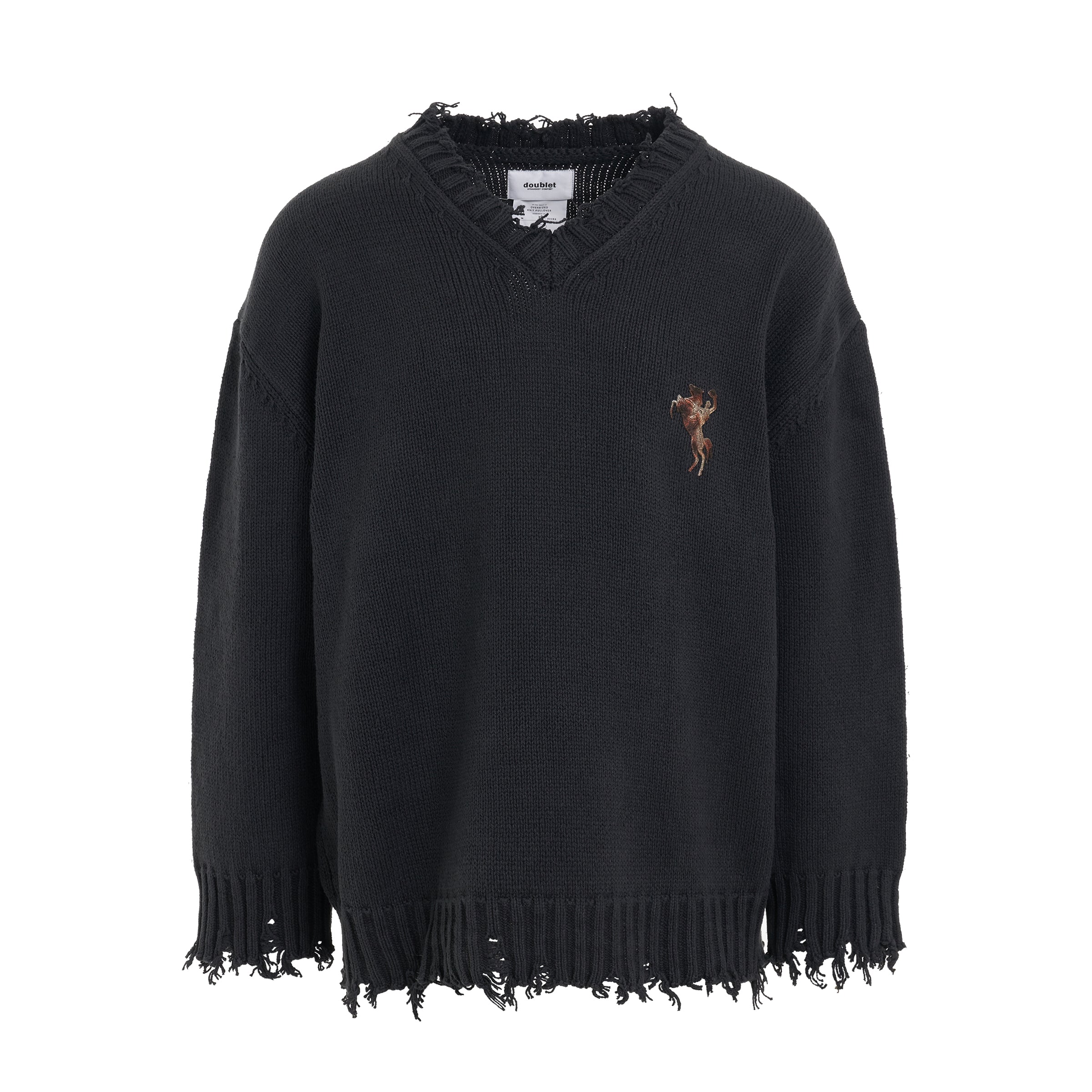 DOUBLET Oversized Knit Pullover in Black – MARAIS