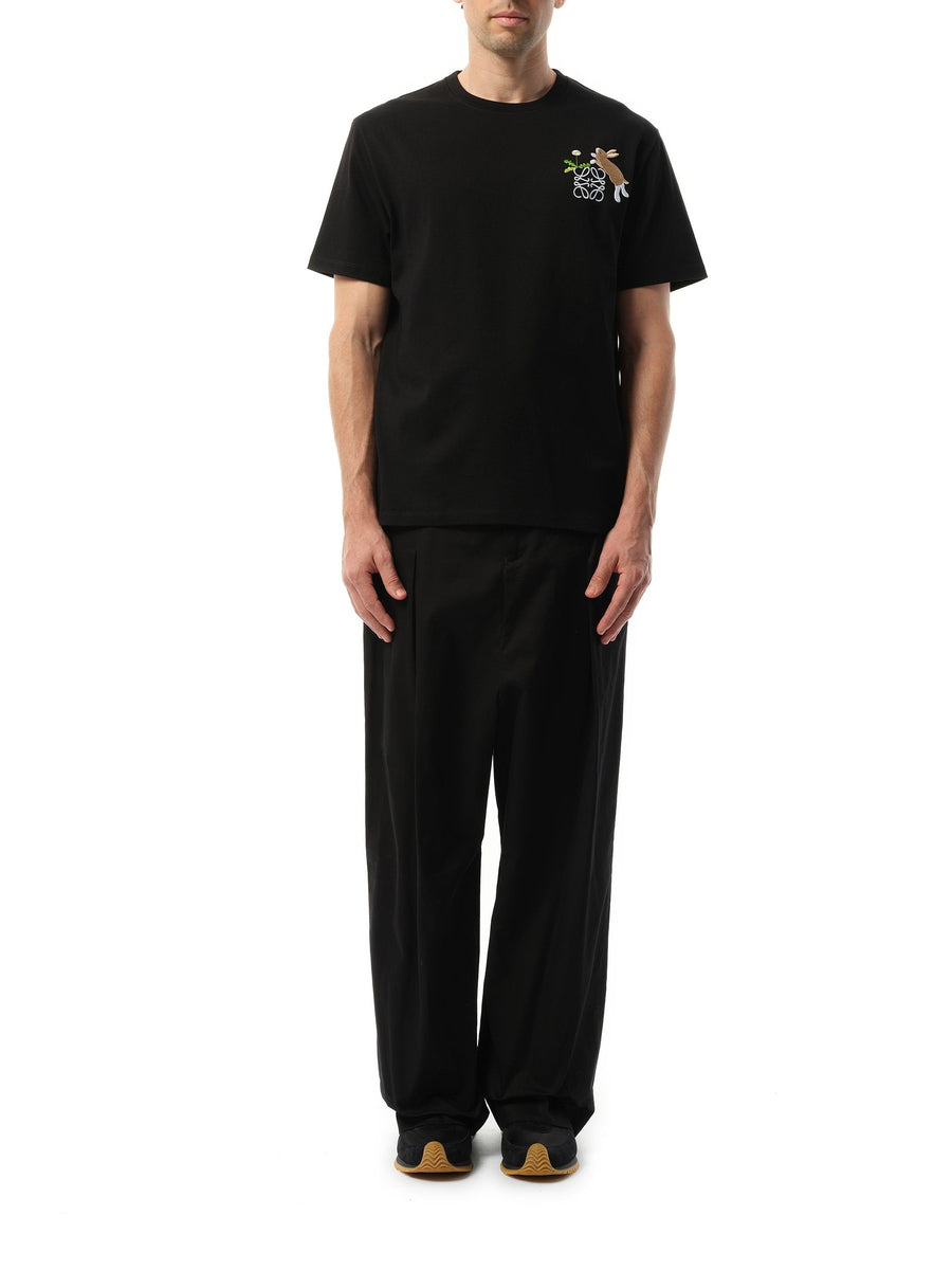 Loewe Suna Fujita Anagram Bunny T-Shirt in Black