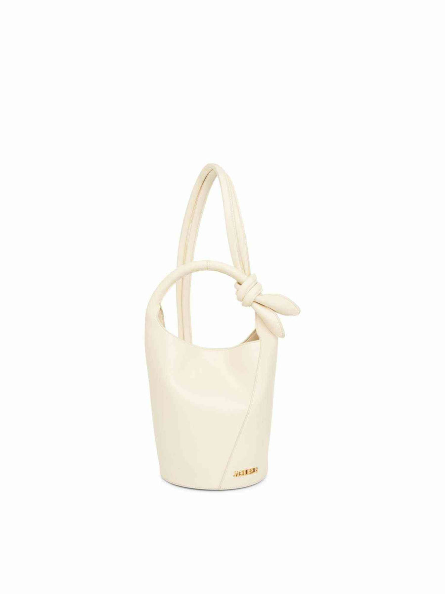 Le Petit Tourni Leather Bag in Light Ivory