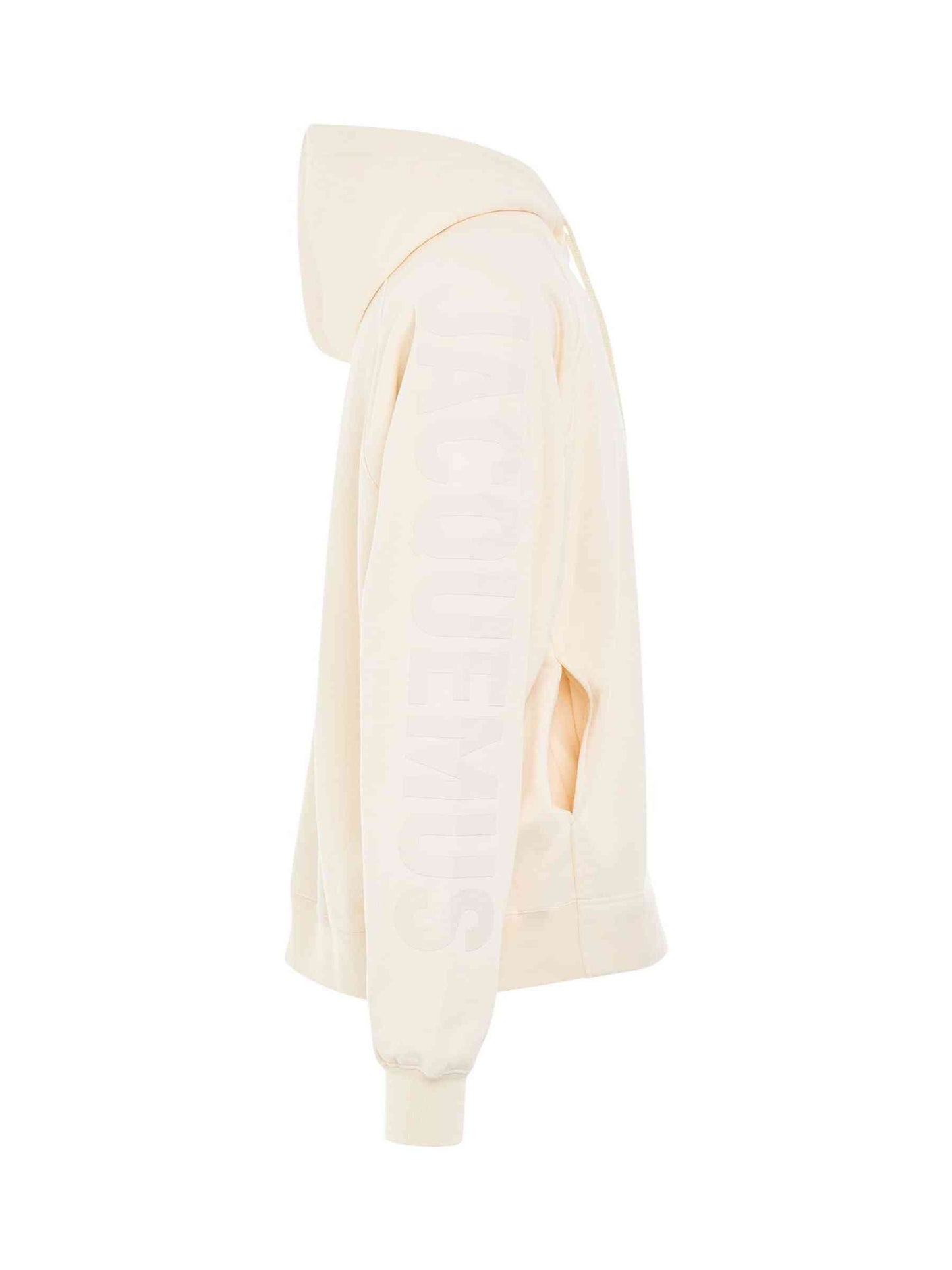 Typo Logo Hoodie in Light Beige