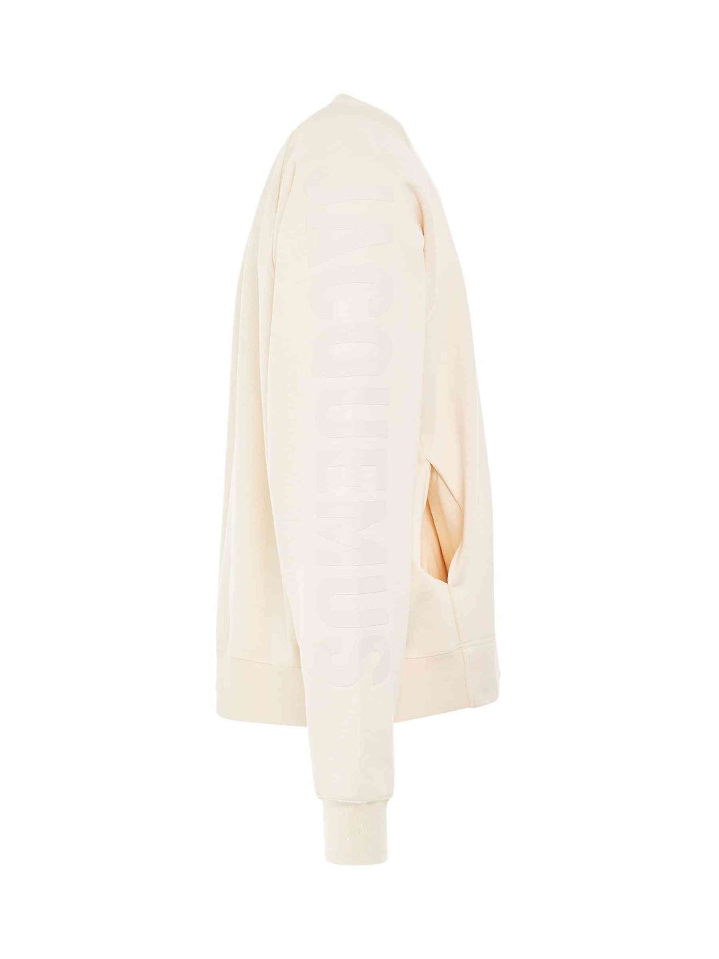 Typo Sleeve Logo Sweatshirt in Light Beige