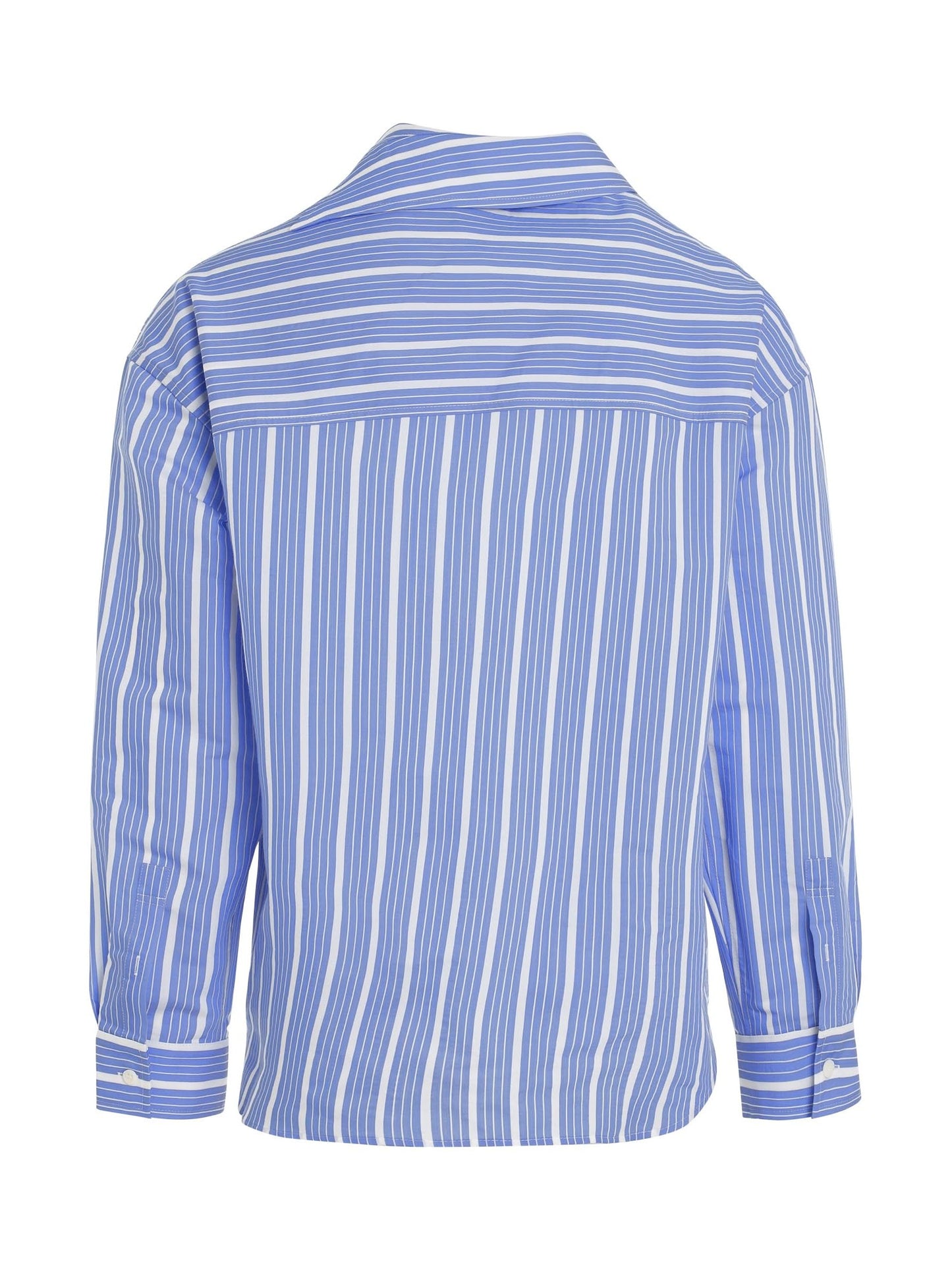 Cuadro Asymmetric Shirt in Blue Stripe