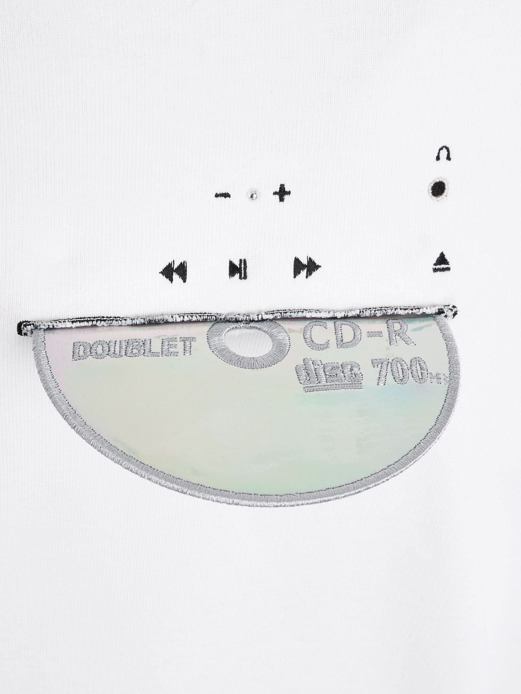 CD-R刺绣连帽衫 - 白色