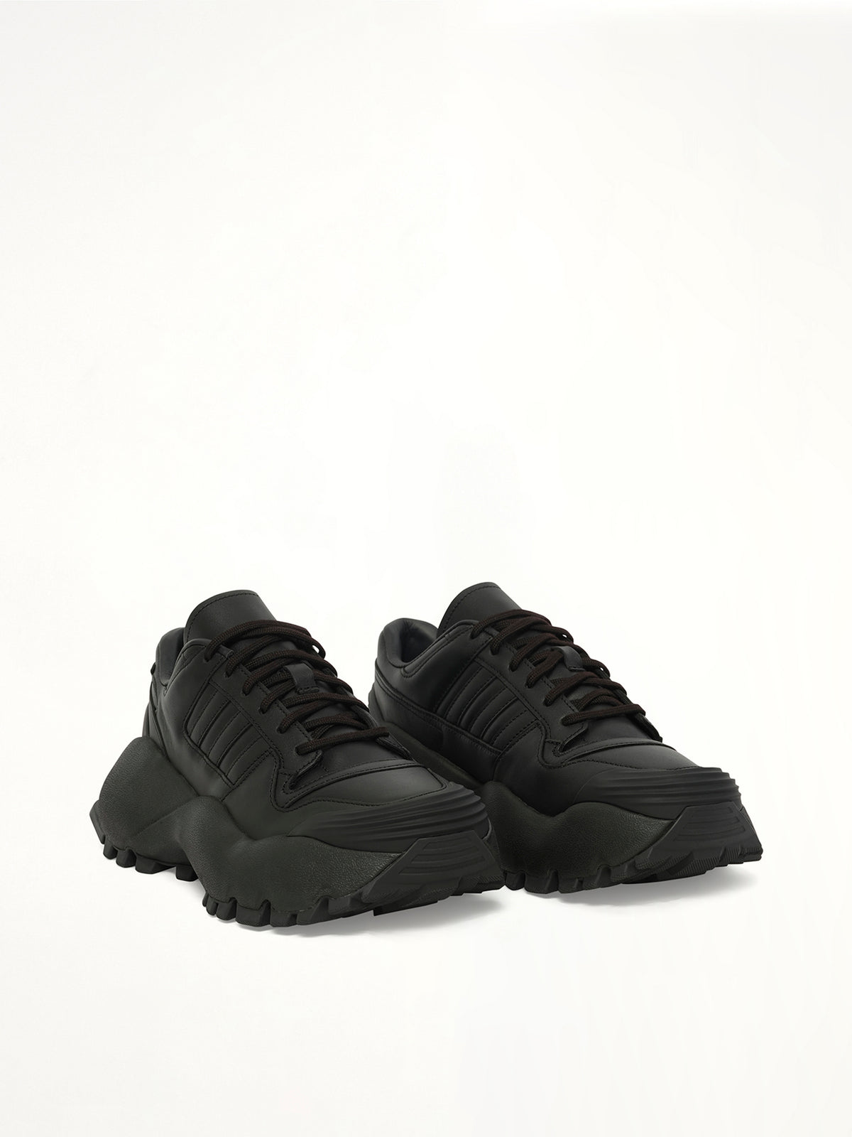 Adidas x Chavarria Forum Combat Sneaker in Black Front View | WILLY CHAVARRIA